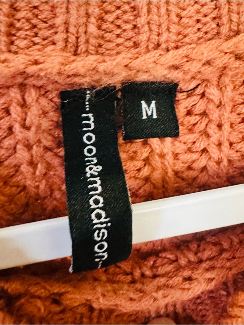 moon & madison Rose Clay Bobble-Sleeve Chunky Knit Sweater - Picture 2 of 3